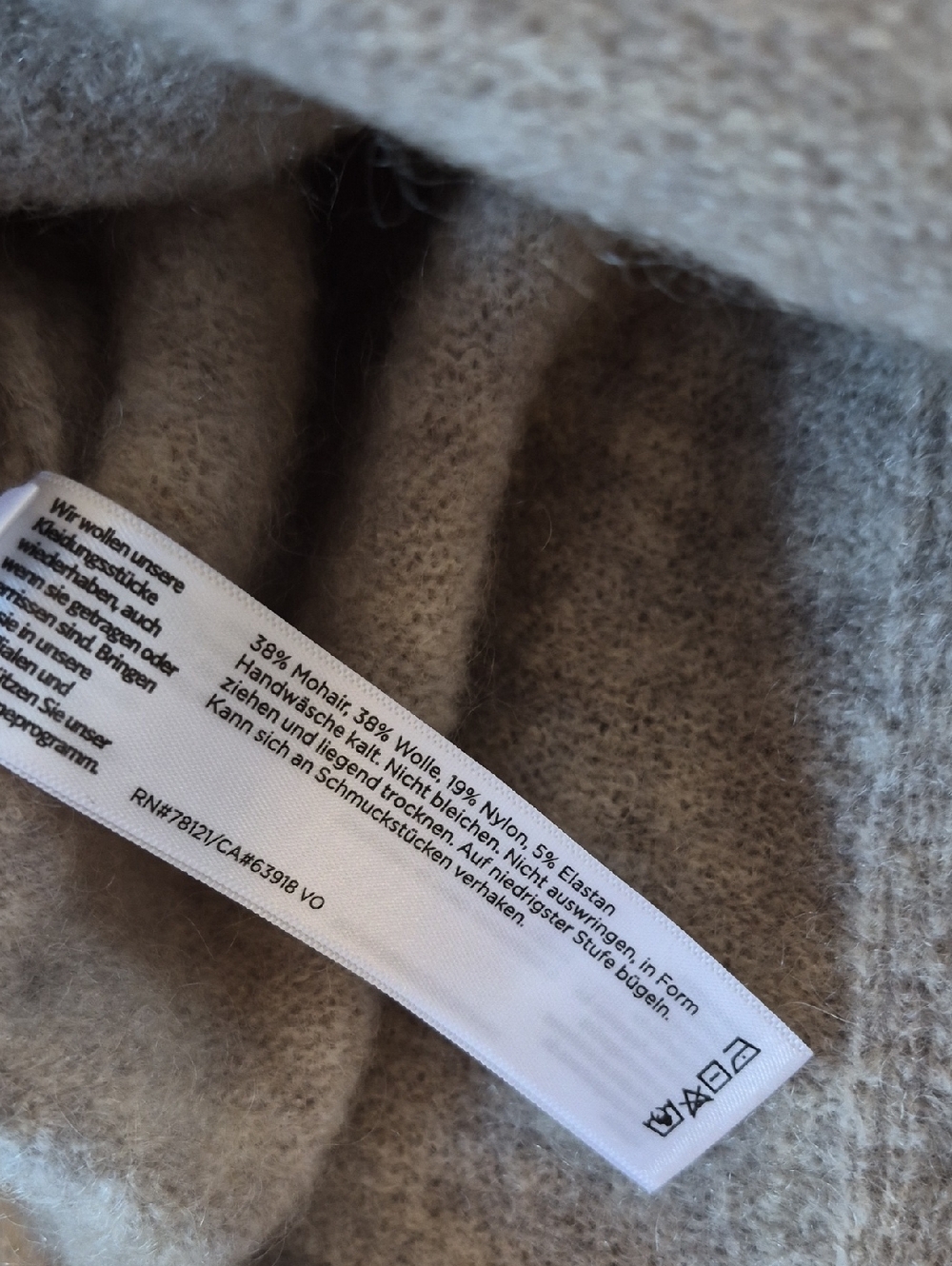 EILEEN FISHER Mohair Wool Cardigan Oatmeal XS - Picture 6 of 6